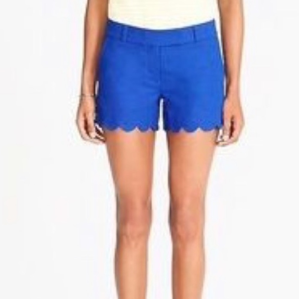 J. Crew Royal Blue Scallop-Hem Shorts - No Tags